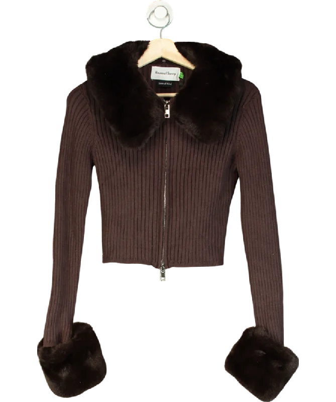 HOUSE OF SUNNY Brown Chocolate Classic Peggy Style Zipped Knit UK 10