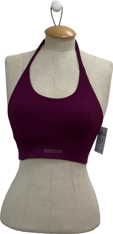 Fashion Nova Purple Halter Neck Crop Top UK XS