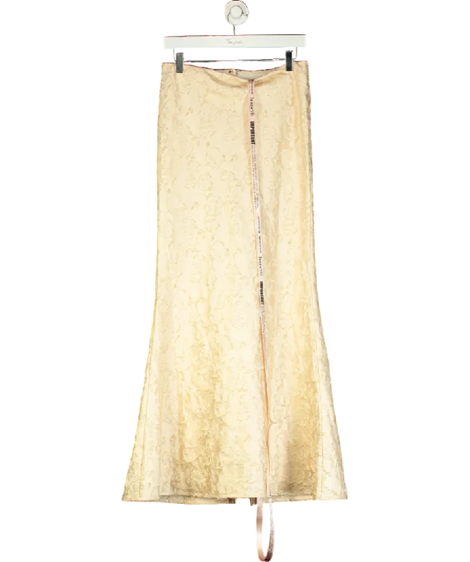 House of CB Ivory Metallic Jacquard Maxi Skirt UK 10