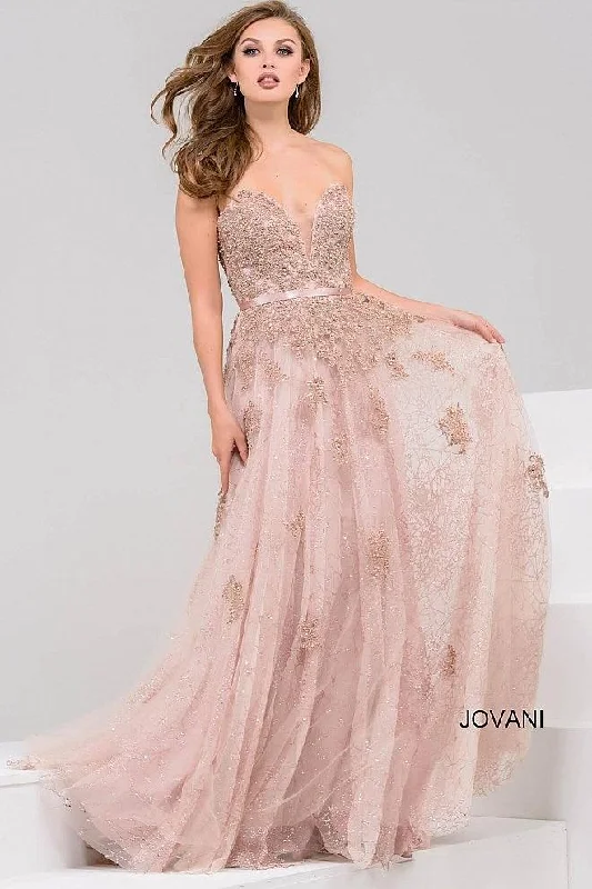 Jovani 93765 Strapless Sweetheart Long Evening Dress