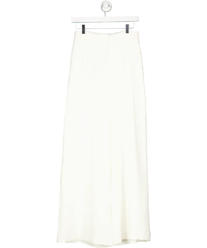 Mint Velvet White Wide Leg Darted Trousers UK 10