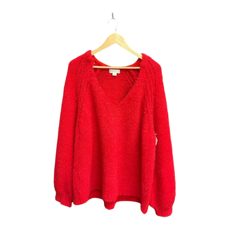 Sweater By Ava & Viv In Red, Size: 2x