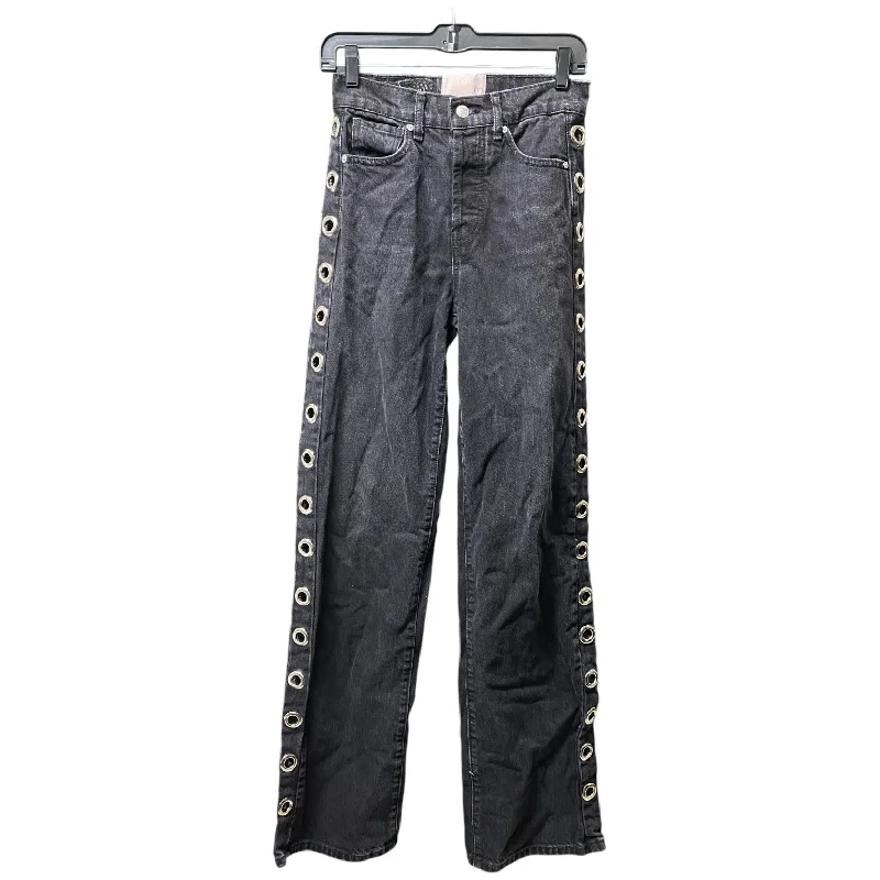 Jeans Wide Leg By Clothes Mentor In Black & Silver, Size: 4