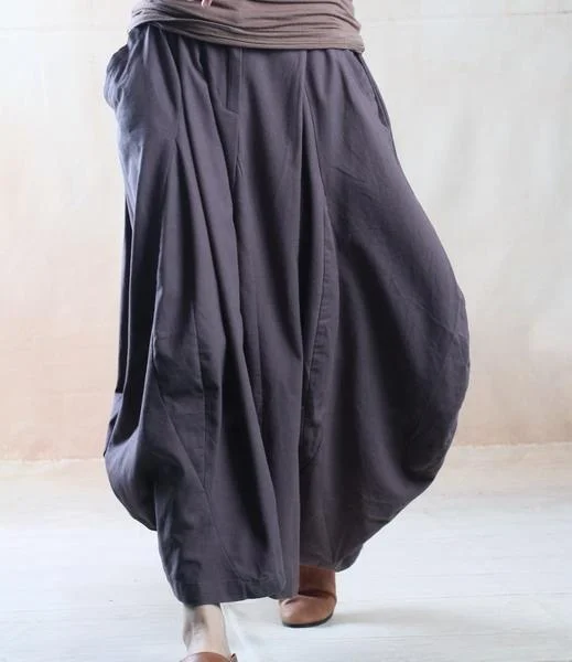 Gray line skirt long maxi skirt plus size - The old Melody