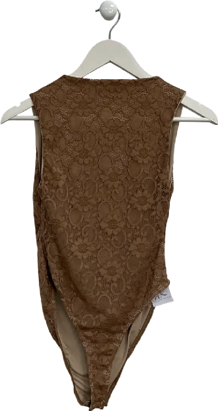 Haloure Brown Lace Bodysuit UK S