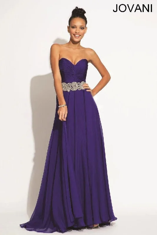 Jovani 88238 Strapless Elegant Long Chiffon Prom Dress