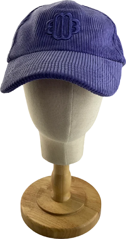 Maje Purple Logo-embroidered Cotton-velvet Cap UK M