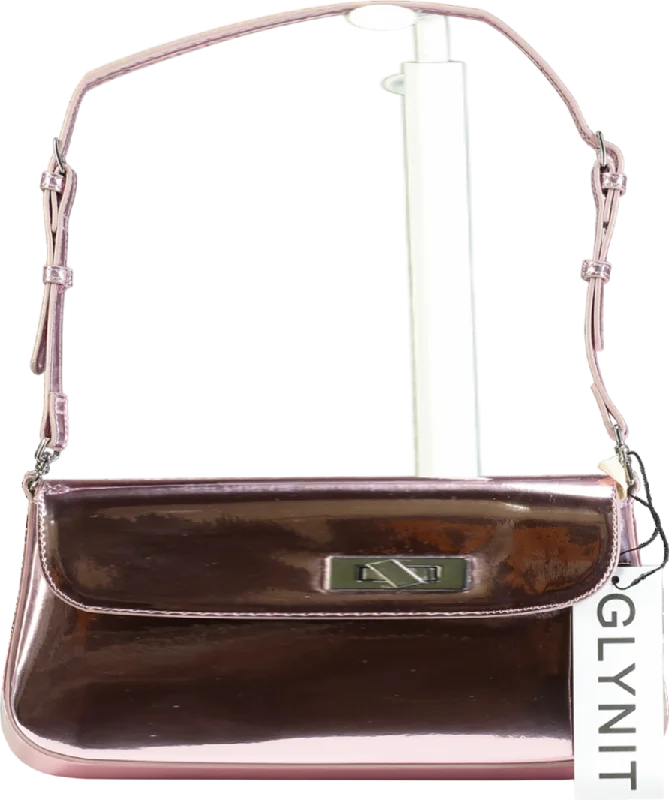 Glynit Pink Mila Metallic Bag