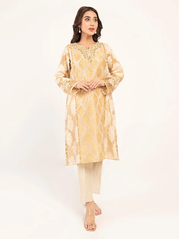 Embroidered Organza Jacquard Shirt