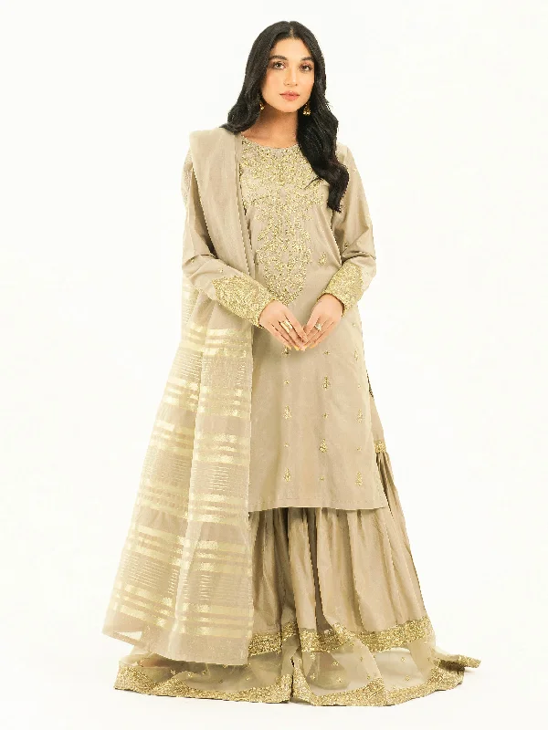 3 Piece Silk Suit-Embroidered (Pret)