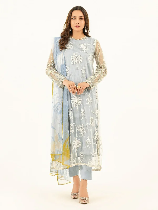 3 Piece Net Suit-Embroidered (Pret)