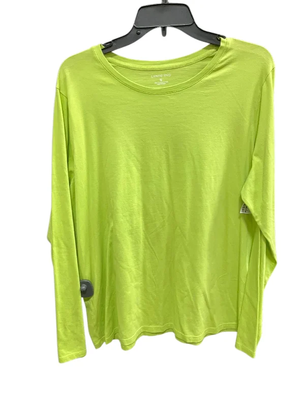 Top Long Sleeve Basic By Lands End In Green, Size: Xl