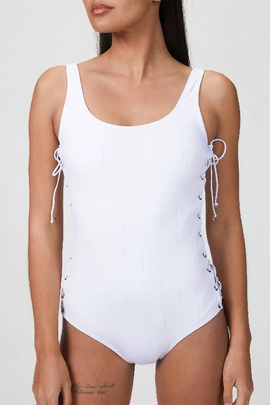 Eyelet One Piece In White