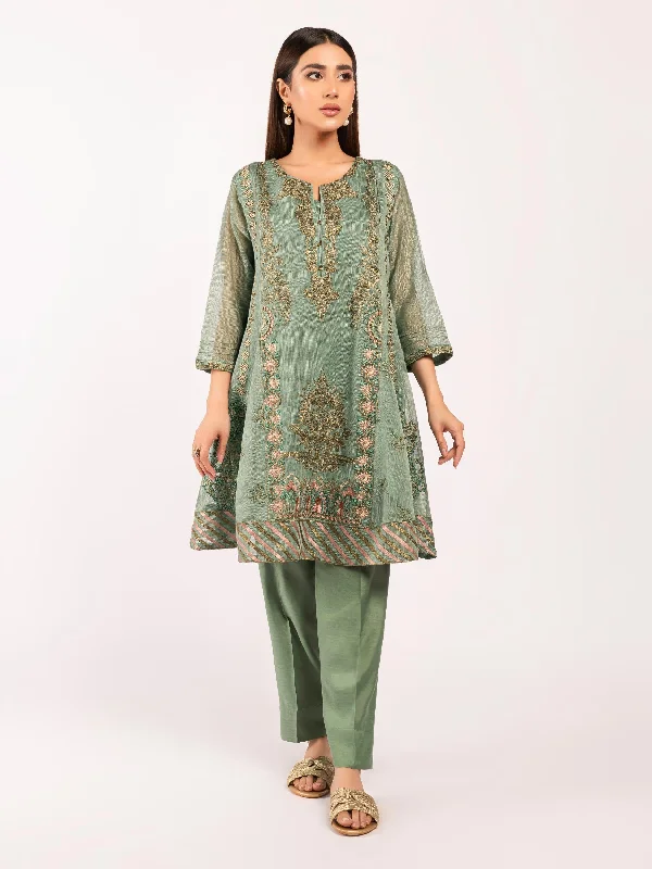 Embroidered Cotton Net Suit