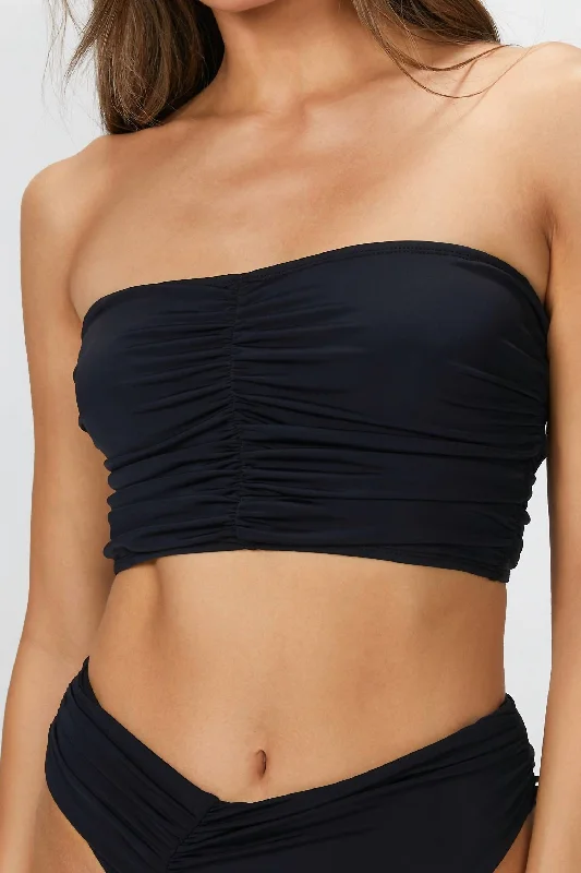 Solid Delrey Bikini Top In Black