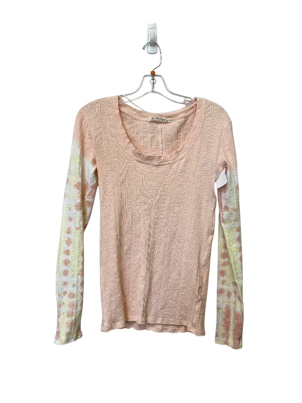 Top Long Sleeve By We The Free In Pink & Yellow, Size: M