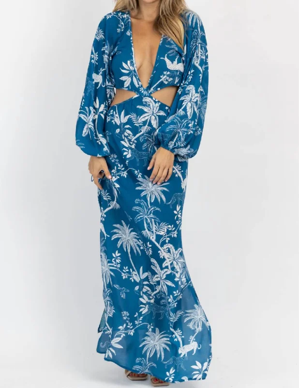 Barbados Tropic Cutout Coverup In Blue