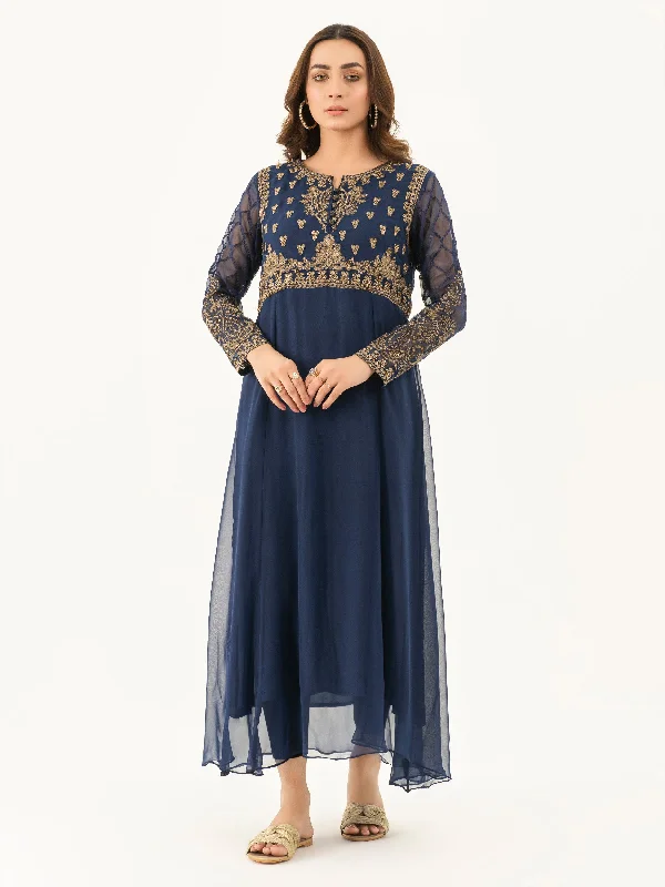 Embroidered Chiffon Frock