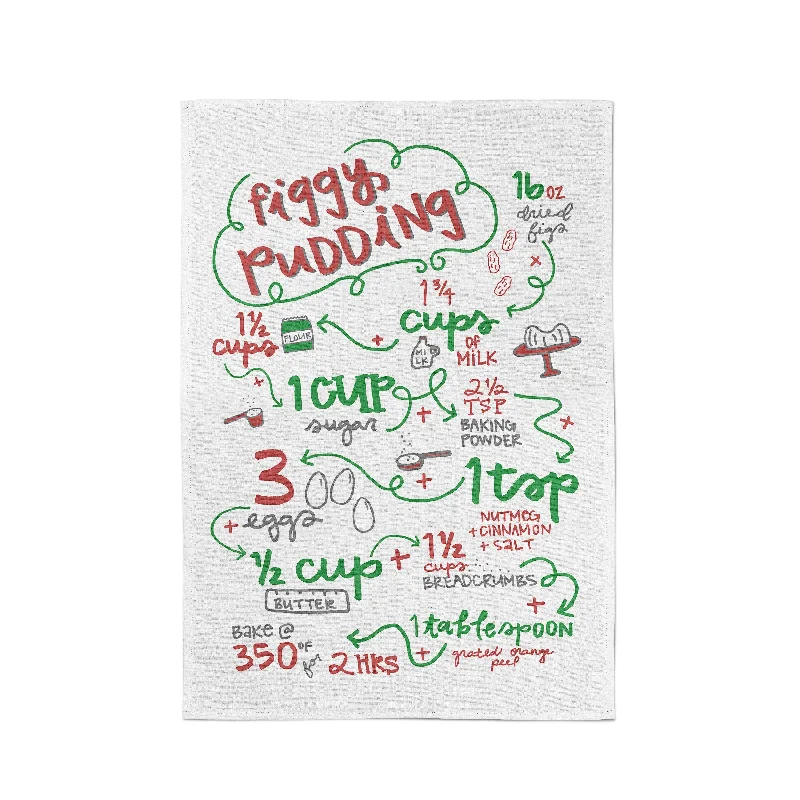 Figgy Pudding Recipe Tea Towel