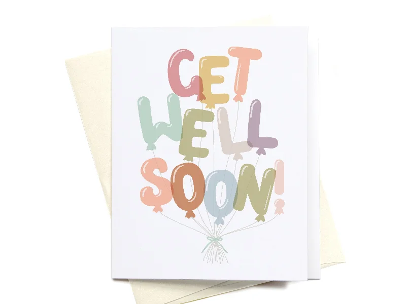 Get Well Soon Balloons Greeting Card - DS