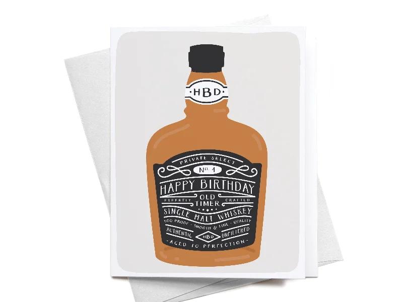 Happy Birthday Whiskey Bottle Greeting Card - RS