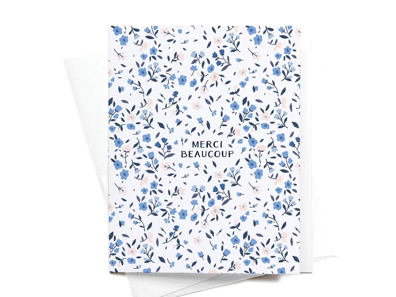 Merci Beaucoup Floral Greeting Card - RS