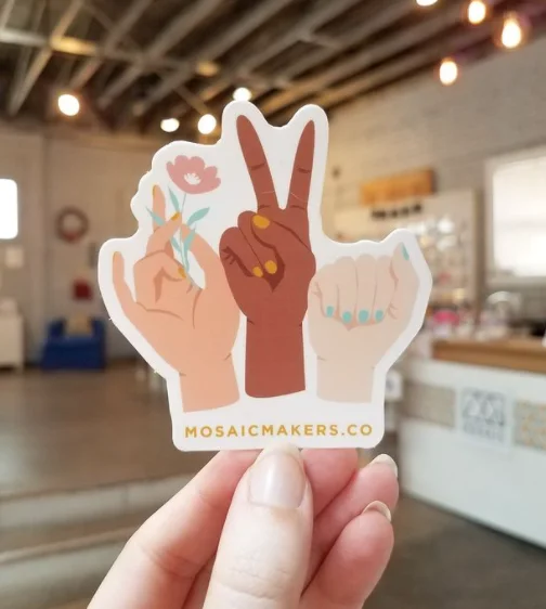 Mosaic Hands Sticker