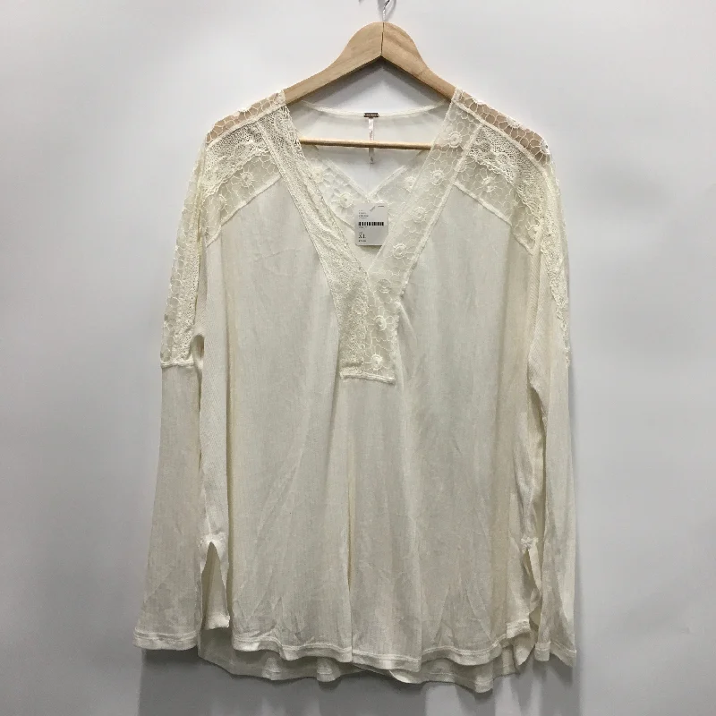 Top Long Sleeve By Free People In Cream, Size: Xl