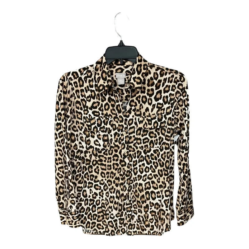 Animal Print Blouse Long Sleeve Chicos, Size S