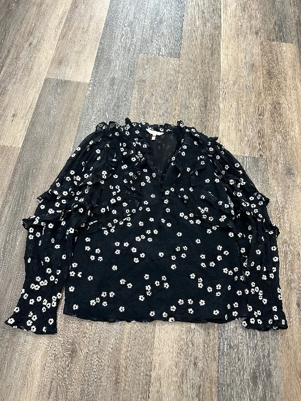 Black Blouse Long Sleeve Rebecca Taylor, Size 0