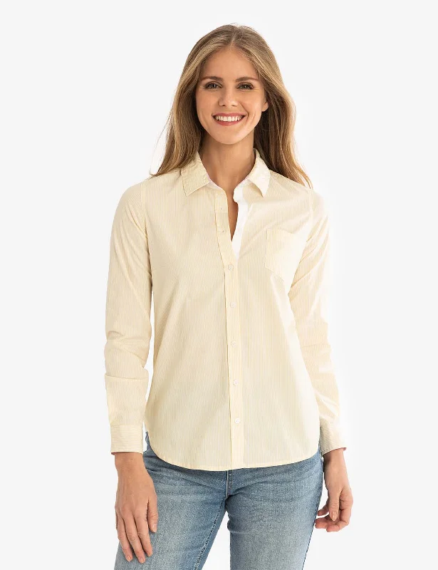 STRIPED POPLIN LONG SLEEVE SHIRT