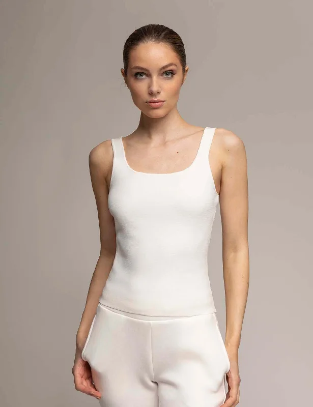 WHITE LABEL SQUARE NECK SWEATER TANK